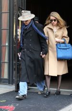 AMBER HEARD and Johnny Depp Leaves a Hotel in New York