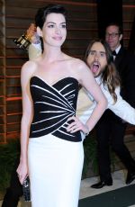 ANNE HATHAWAY at Vanity Fair Oscar Party in Hollywood