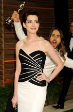 ANNE HATHAWAY at Vanity Fair Oscar Party in Hollywood