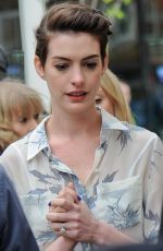 ANNE HATHAWAY Leaves BBC Studios in London