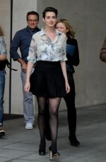 ANNE HATHAWAY Leaves BBC Studios in London