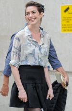 ANNE HATHAWAY Leaves BBC Studios in London