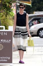 ANNE HATHAWAY out for Lunch at Cheebo in Los Angeles
