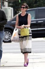 ANNE HATHAWAY out for Lunch at Cheebo in Los Angeles