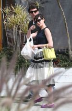 ANNE HATHAWAY out for Lunch at Cheebo in Los Angeles