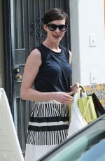 ANNE HATHAWAY out for Lunch at Cheebo in Los Angeles
