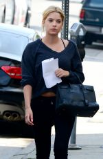 ASHLEY BENSON Arrives at a Business Meeting in Hollywood