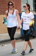 ASHLEY GREENE and CARA SANTANA Leaves a Gym in Studio City