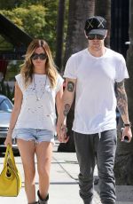 ASHLEY TISDALE and Christopher French Shopping on Robertson Boulevard