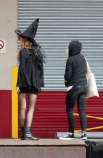 BELLA THORNE in Witch Costume at the Set of a Movie in Los Angeles