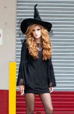 BELLA THORNE in Witch Costume at the Set of a Movie in Los Angeles