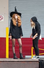 BELLA THORNE in Witch Costume at the Set of a Movie in Los Angeles