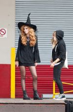 BELLA THORNE in Witch Costume at the Set of a Movie in Los Angeles