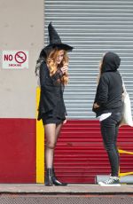 BELLA THORNE in Witch Costume at the Set of a Movie in Los Angeles