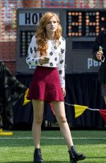 BELLA THORNE on the Set of Mostly Ghostly 2 in Los Angeles