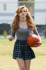 BELLA THORNE Playing Basketball on the Set of Mostly Ghostly 2 in Los Angeles