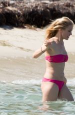 CAMERON DIAZ in Pink Bikini on the Beach in Caribbean