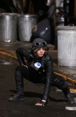 CAMREN BICONDOVA on the set of Gotham TV Series in New York