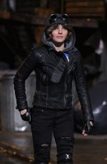 CAMREN BICONDOVA on the set of Gotham TV Series in New York
