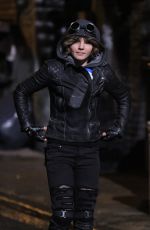 CAMREN BICONDOVA on the set of Gotham TV Series in New York