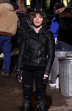 CAMREN BICONDOVA on the set of Gotham TV Series in New York