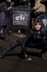 CAMREN BICONDOVA on the set of Gotham TV Series in New York