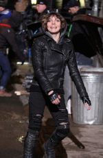 CAMREN BICONDOVA on the set of Gotham TV Series in New York