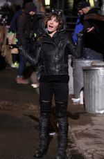CAMREN BICONDOVA on the set of Gotham TV Series in New York