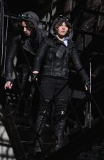 CAMREN BICONDOVA on the set of Gotham TV Series in New York