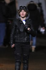 CAMREN BICONDOVA on the set of Gotham TV Series in New York