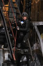 CAMREN BICONDOVA on the set of Gotham TV Series in New York