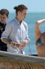 CHARLIZE THERON in Bikini at a Photoshoot on the Beach in Miami
