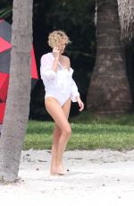 CHARLIZE THERON in Swimsuit at a Photoshoot in Miami