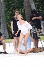 CHARLIZE THERON in Swimsuit at a Photoshoot in Miami