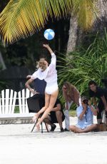 CHARLIZE THERON in Swimsuit at a Photoshoot in Miami