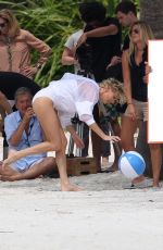 CHARLIZE THERON in Swimsuit at a Photoshoot in Miami