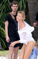 CHARLIZE THERON in Swimsuit at a Photoshoot in Miami