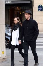 ELIZABETH OLSEN and Boyd Holbrook Out in Paris