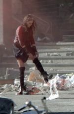 ELIZABETH OLSEN on the Set of Avengers 2: Age of Ultron in Italy
