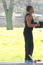 ELLIE GOULDING Work out at a Park in London