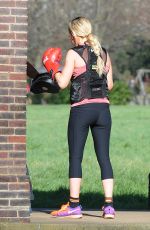 ELLIE GOULDING Work out at a Park in London