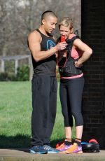 ELLIE GOULDING Work out at a Park in London