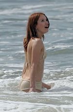 EMILY BROWNING in Bikini on the Set of The Shangri-La