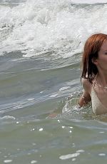EMILY BROWNING in Bikini on the Set of The Shangri-La