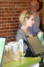 EMMA ROBERTS Lunch at Chop Stop in West Hollywood