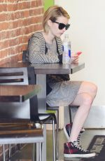 EMMA ROBERTS Lunch at Chop Stop in West Hollywood