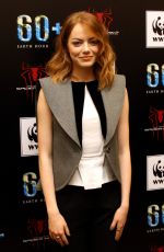 EMMA STONE at Earth Hour Kick-off with Spider-man in Singapore