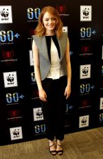 EMMA STONE at Earth Hour Kick-off with Spider-man in Singapore