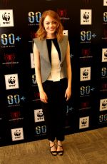 EMMA STONE at Earth Hour Kick-off with Spider-man in Singapore