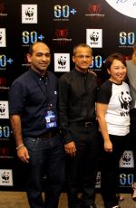 EMMA STONE at Earth Hour Kick-off with Spider-man in Singapore